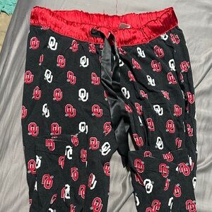 OU Logo Black and Red Pajama Pants